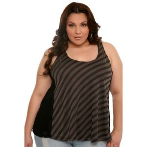 Torrid Size 3 Twist Tee's Racerback Striped Top